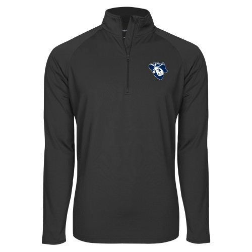  Sport Tek Charcoal Sport Wick Stretch 1/2 Zip Pullover - Grubby Mascot Head