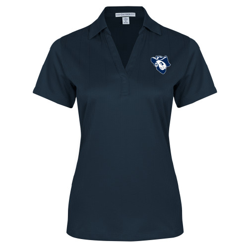 Womens Navy Performance Fine Jacquard Polo - Grubby Mascot Head