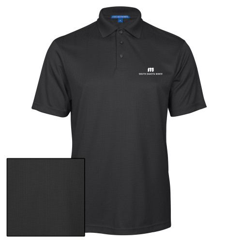  Charcoal Performance Fine Jacquard Polo - Institutional Mark Centered