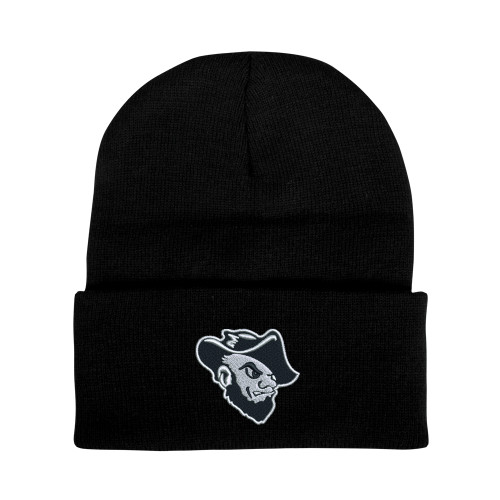  Black Knit Beanie w/Cuff - Grubby Mascot Head