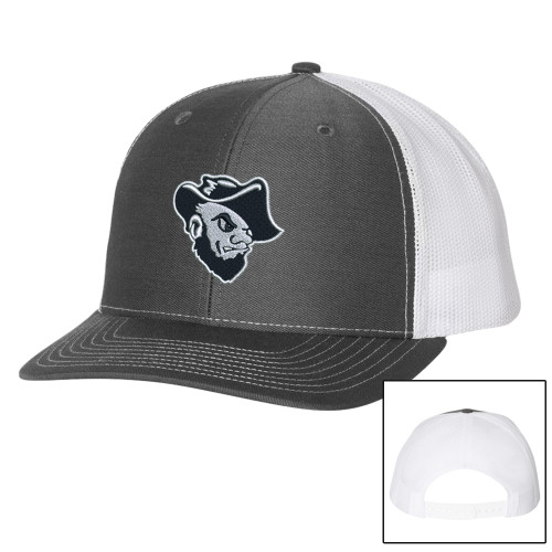  Richardson Charcoal/White Trucker Hat - Grubby Mascot Head