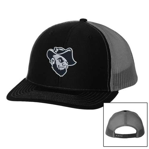  Richardson Black/Charcoal Trucker Hat - Grubby Mascot Head