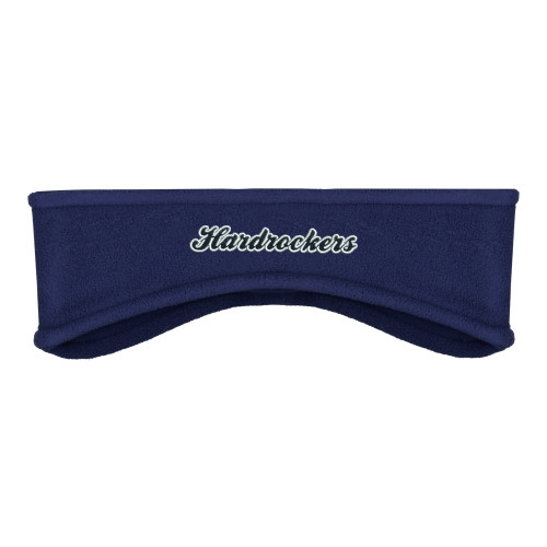  Navy Stretch Fleece Headband - Hardrockers Script Puff