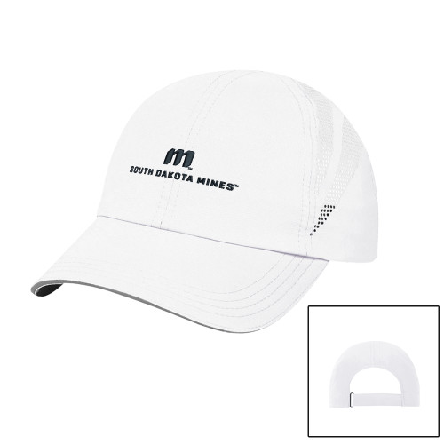  Womens White Performance Cap - Institutional Mark Centered