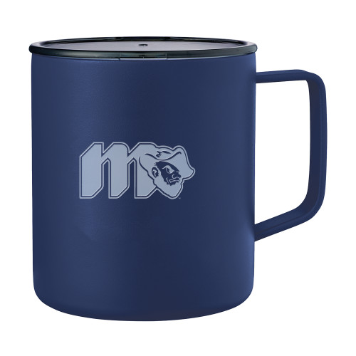  Rover Camp Vacuum Insulated Navy Mug 14oz - Grubby Lockup Gold Outline Engraved