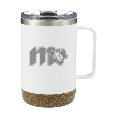  Valhalla Vacuum Insulated Camp White Mug 14oz - Grubby Lockup Gold Outline Engraved