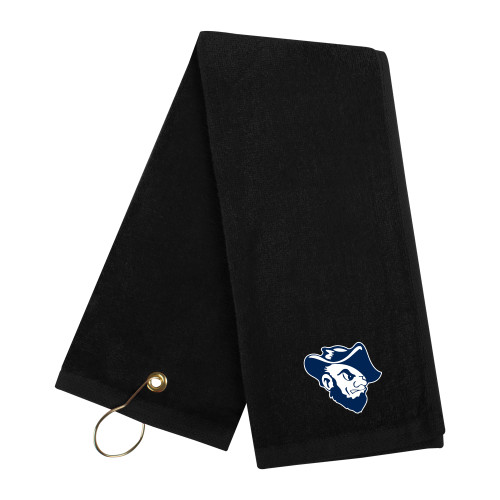  Black Golf Towel - Grubby Mascot Head