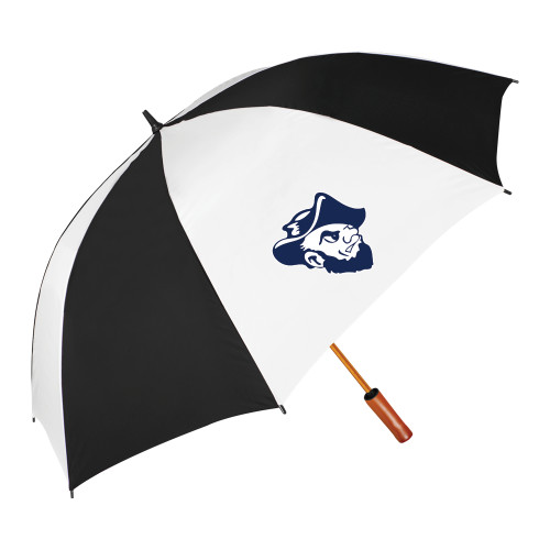  64 Inch Black/White Umbrella - Grubby Mascot Head