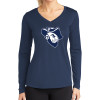 Thumbnail image for  Womens Navy Performance Long Sleeve V Neck Shirt