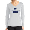Thumbnail image for  Womens White Performance Long Sleeve V Neck Shirt
