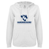 Thumbnail image for  ENZA Womens White V Notch Raw Edge Fleece Hoodie