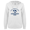 Thumbnail image for  ENZA Womens White V Notch Raw Edge Fleece Hoodie