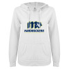Thumbnail image for  ENZA Womens White V Notch Raw Edge Fleece Hoodie