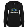 Thumbnail image for  ENZA Womens Black V Notch Raw Edge Fleece Hoodie