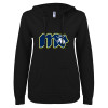 Thumbnail image for  ENZA Womens Black V Notch Raw Edge Fleece Hoodie