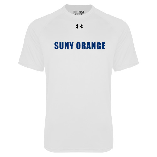  Under Armour White Tech Tee - SUNY Orange Word Mark