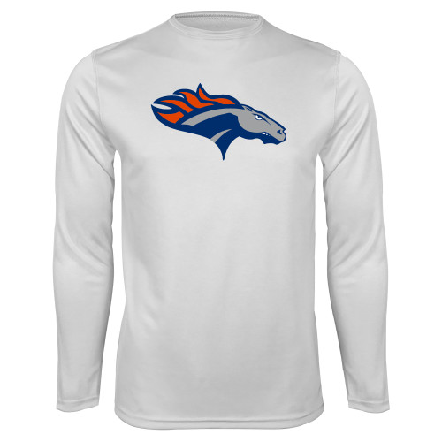  White Performance Long Sleeve Shirt - SUNY Orange Colt