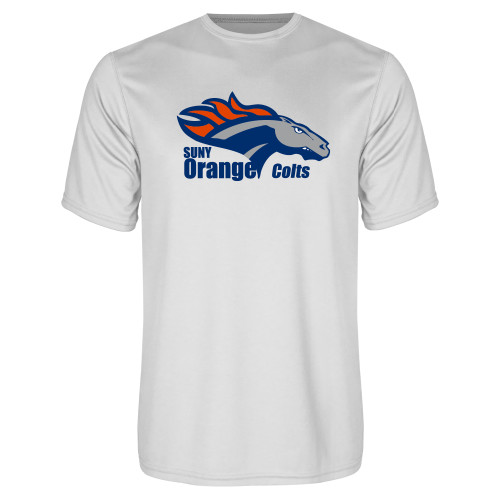  White Performance Tee - Primary Logo