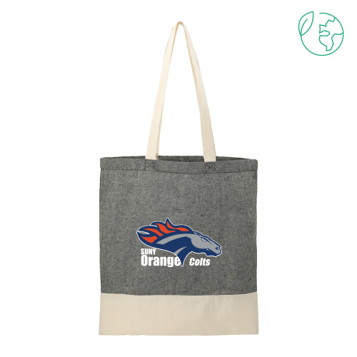  Split Recycled Black Cotton Twill Convention Tote - Primary Logo