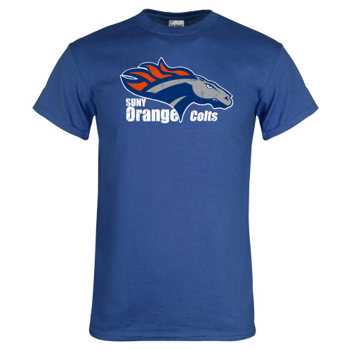  Royal T Shirt - Primary Logo Distressed