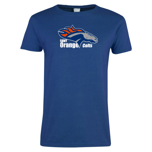  Womens Royal Short Sleeve Tee - Primary Logo Distressed