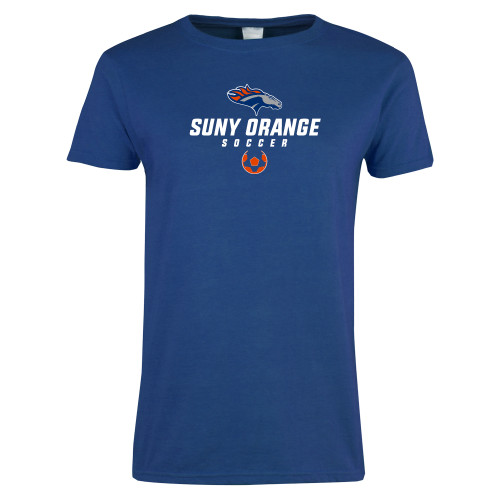  Womens Royal Short Sleeve Tee - Soccer Design