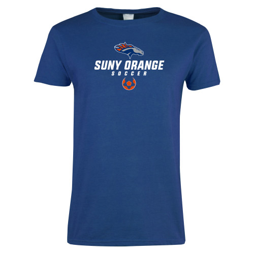  Womens Royal Short Sleeve Tee - Soccer Design