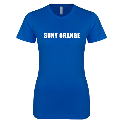  Next Level Womens Royal Boyfriend Tee - SUNY Orange Word Mark