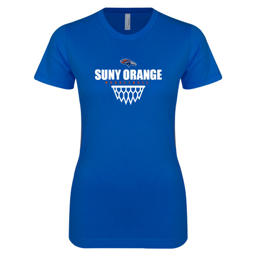  Next Level Womens Royal Boyfriend Tee - Basketball Design