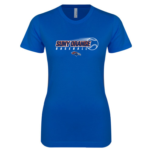  Next Level Womens Royal Boyfriend Tee - Baseball Design