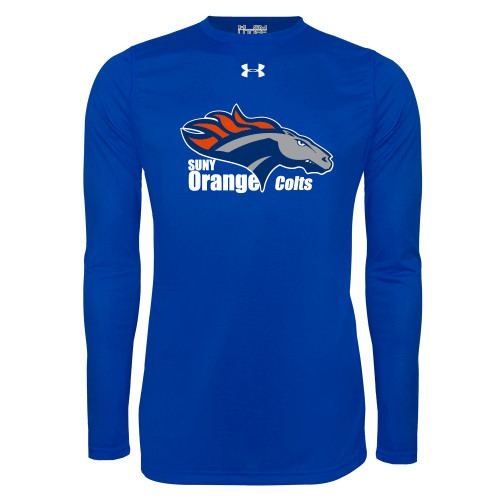  Under Armour Royal Long Sleeve Tech Tee - Primary Logo