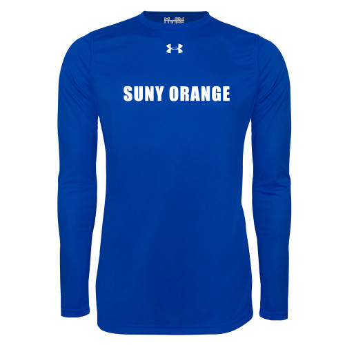  Under Armour Royal Long Sleeve Tech Tee - SUNY Orange Word Mark