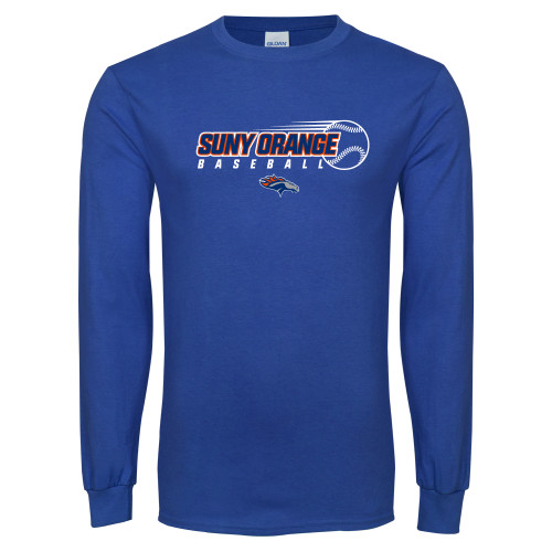  Royal Long Sleeve T Shirt - Baseball Design