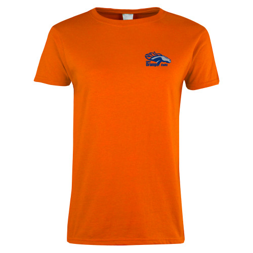  Womens Orange Short Sleeve Tee - Primary Logo