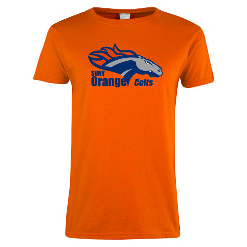  Womens Orange Short Sleeve Tee - Primary Logo