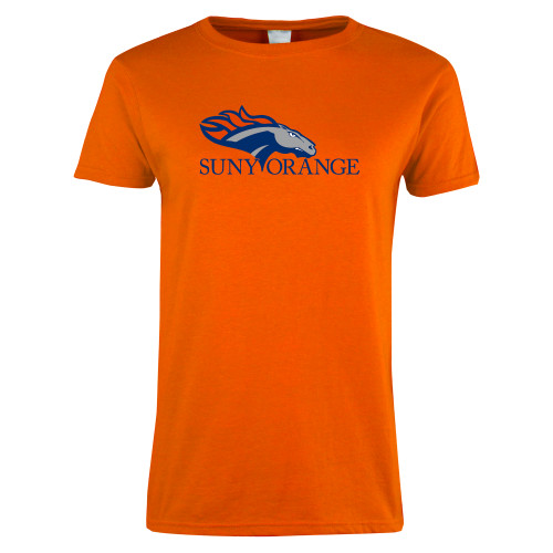  Womens Orange Short Sleeve Tee - SUNY Orange Colt Logo