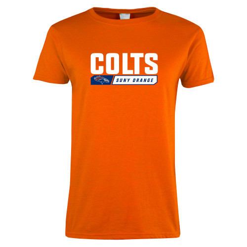  Womens Orange Short Sleeve Tee - Colts Graphic