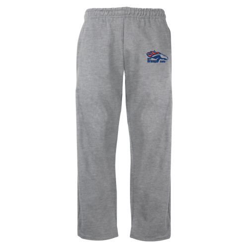  Grey Fleece Open Bottom Pant - Primary Logo