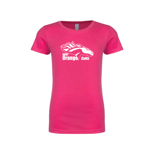  Next Level Girls Fuchsia Fashion Fit T Shirt - Primary Logo