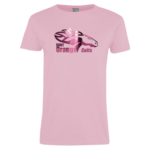  Womens Pink Short Sleeve Tee - Primary Logo Foil