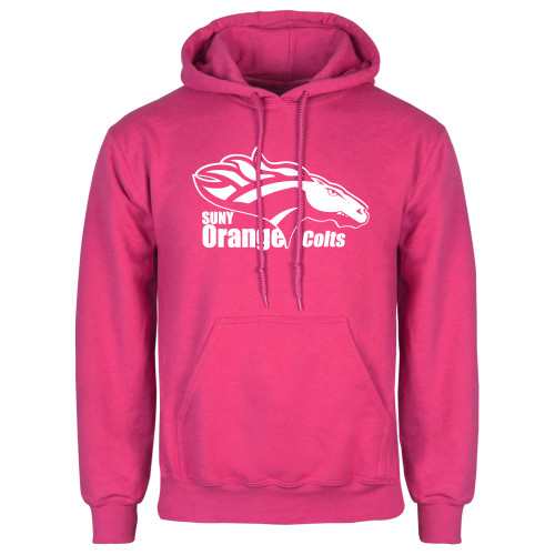  Womens Fuchsia Fleece Hoodie - Primary Logo
