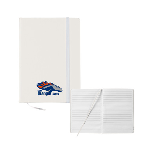  5x7 White Hard Cover Journal - Primary Logo