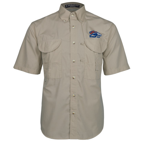  Khaki Fishing Shirt Performance Short Sleeve - Primary Logo