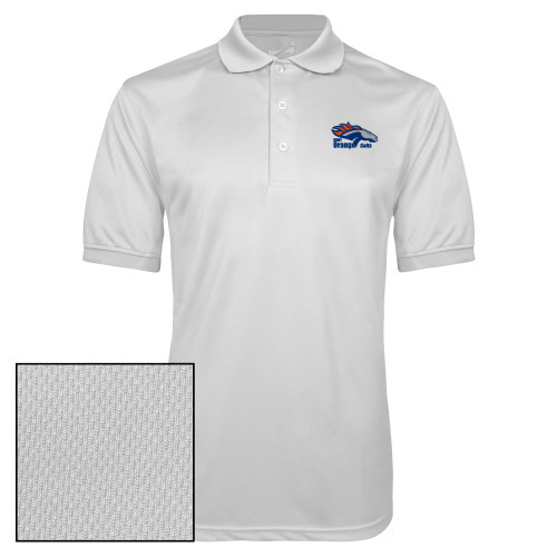  White Dry Mesh Polo - Primary Logo