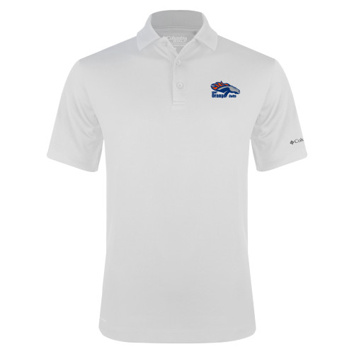  Columbia White Omni Wick Drive Polo - Primary Logo