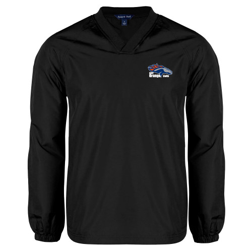  Black V Neck Raglan Windshirt - Primary Logo