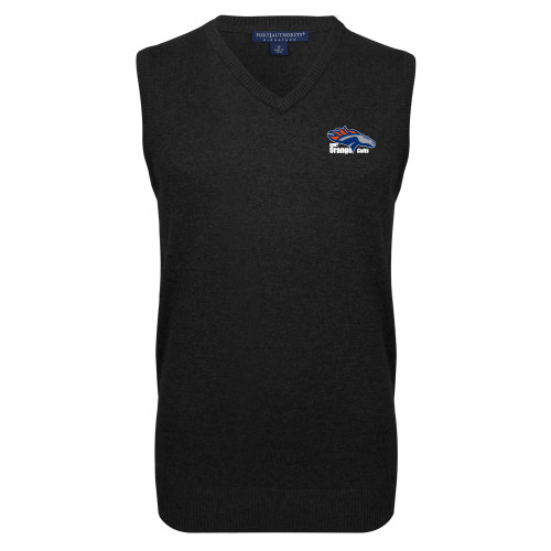  Black VNeck Sweater Vest - Primary Logo