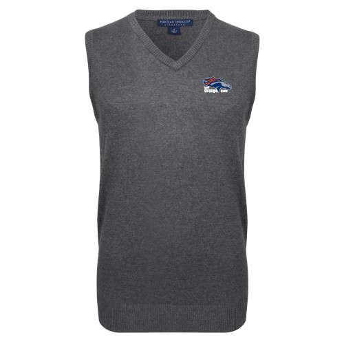  Charcoal VNeck Sweater Vest - Primary Logo