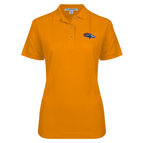  Womens Silk Touch Orange Pique Polo - SUNY Orange Colt