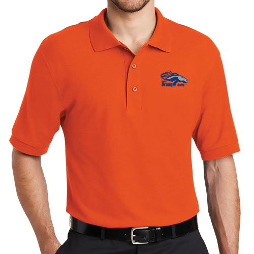  Orange Silk Touch Polo - Primary Logo